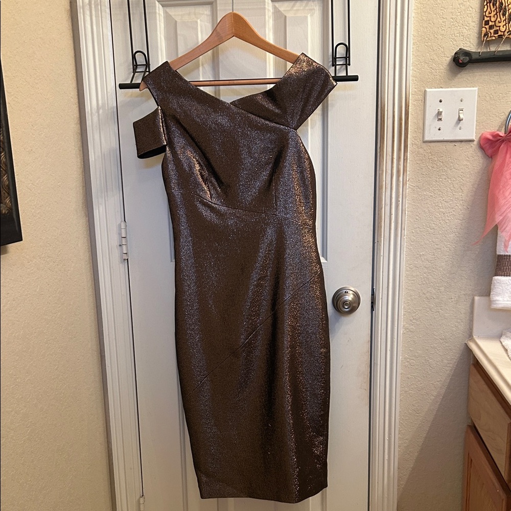 Ted Barker Elegant Brown Off-Shoulder Dress